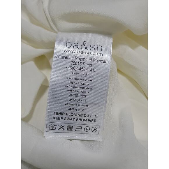 Ba&sh Lady Skirt Women Sz M Londer Midi Ecru Blue Folklore Block Print Bash EUC - Picture 11 of 15